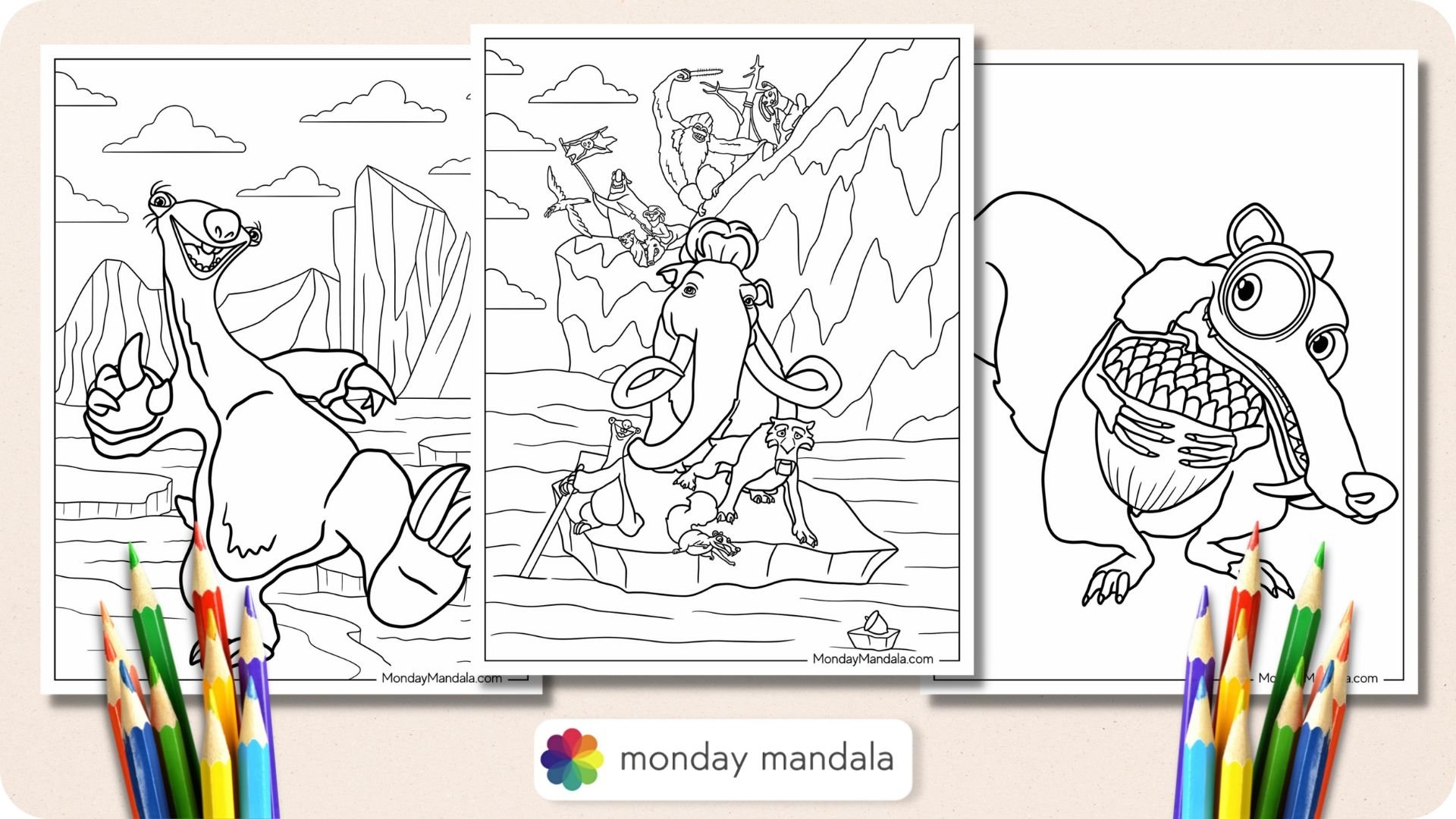 Ice Age Free Printables Worksheets