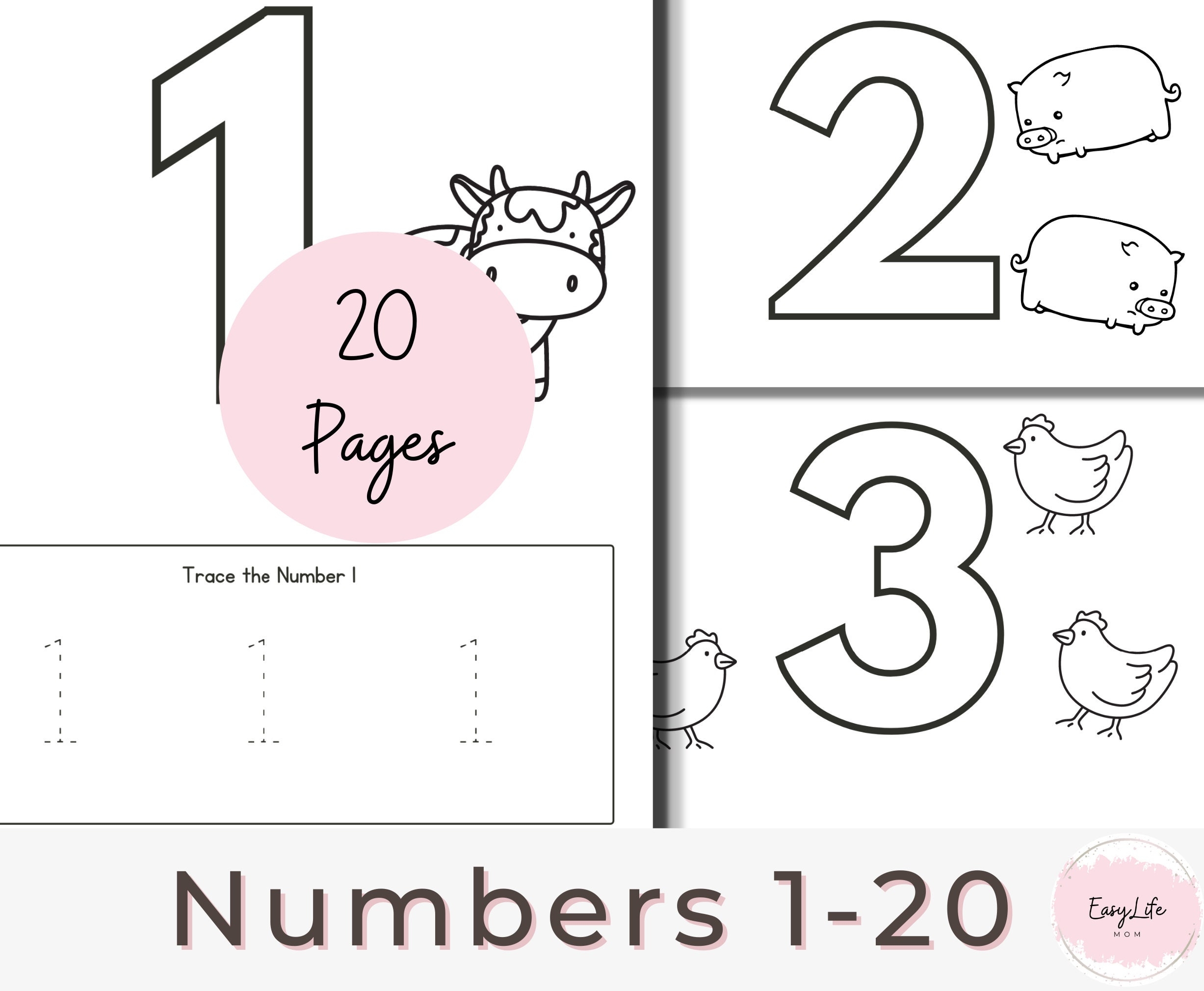 20 Printable Numbers All About Number Worksheets Preschool Math 