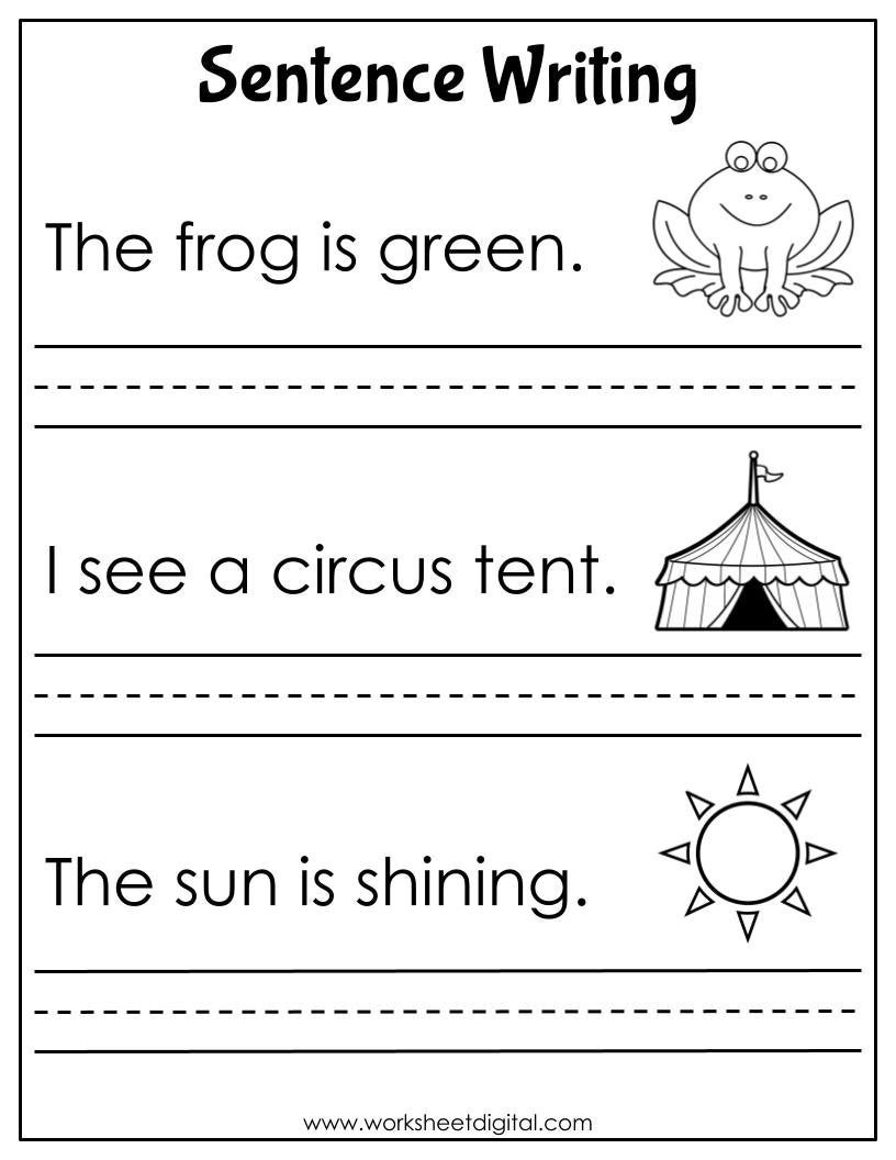 20 Printable Sentence Writing Worksheets Simple Sentences writing Worksheets Library