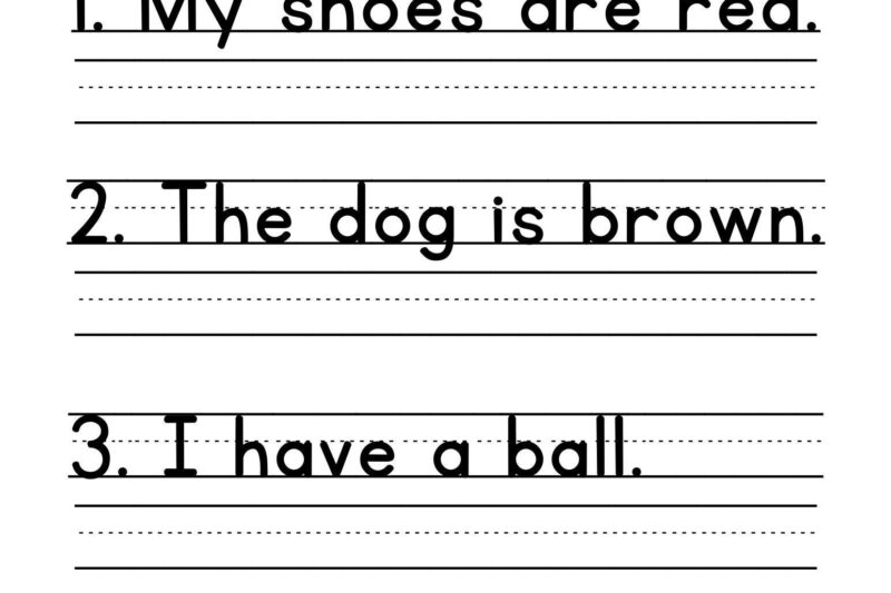 Printable Kindergarten Sentence Writing Worksheets