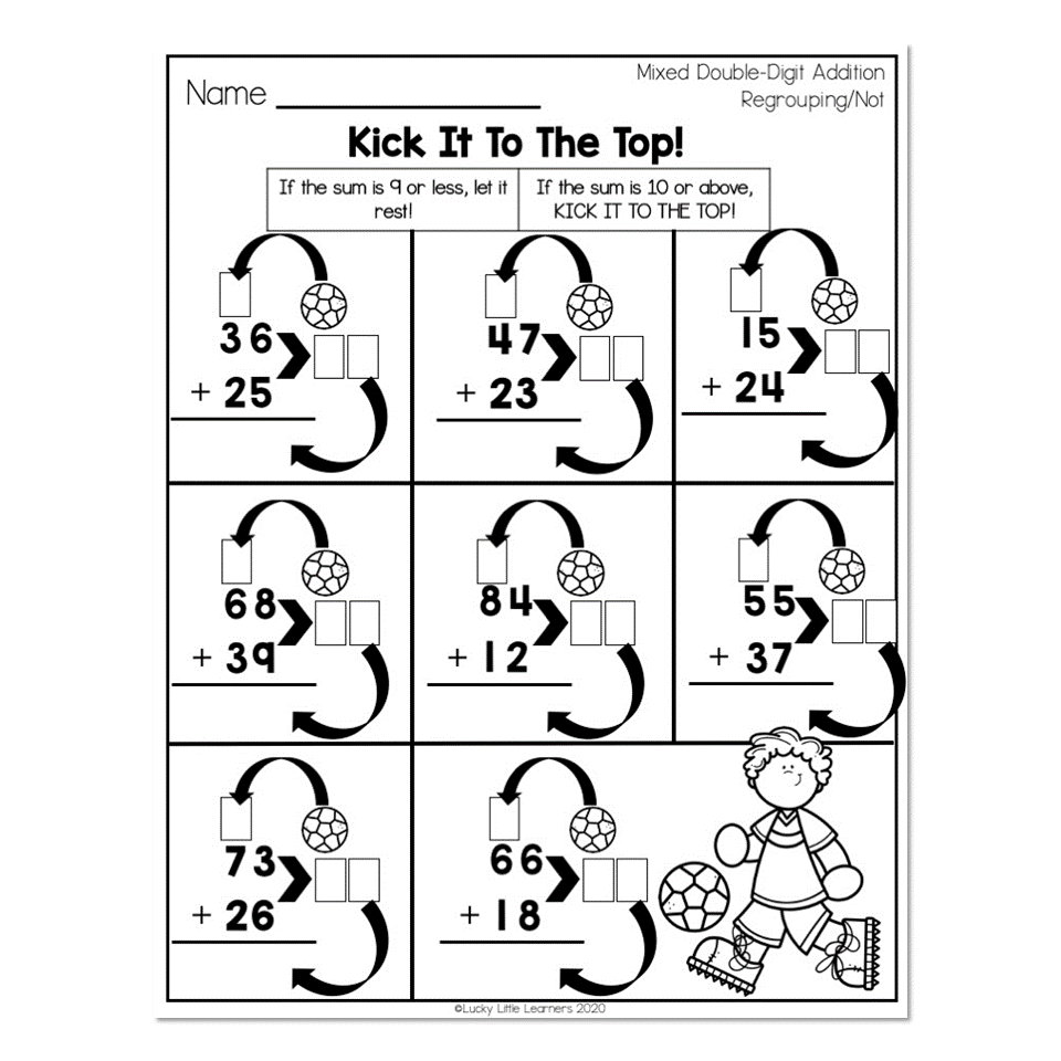 2nd Grade Math Worksheets Place Value Mixed Double Digit 
