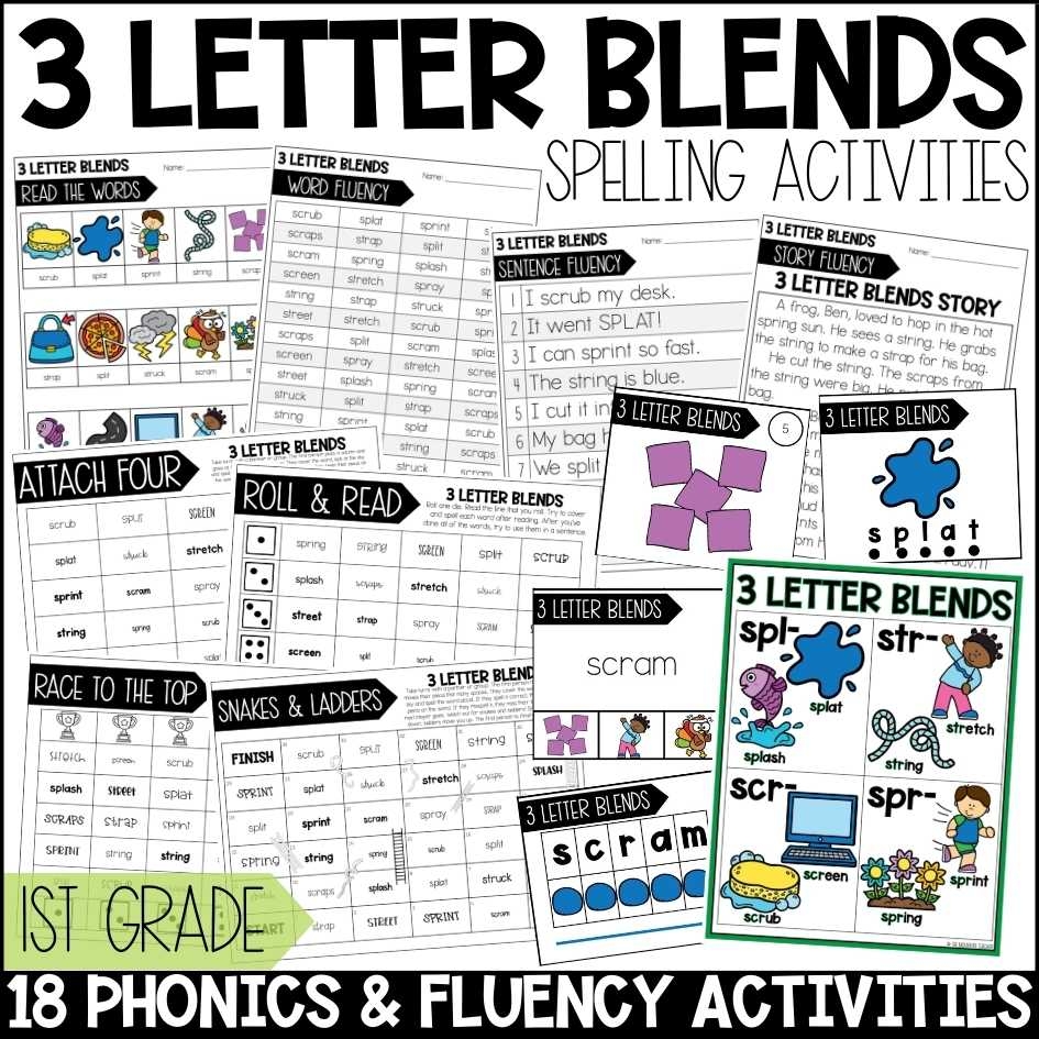 3 Letter Blends Worksheets Games Activities 1st Grade Phonics And Spelling The Mountain Teacher