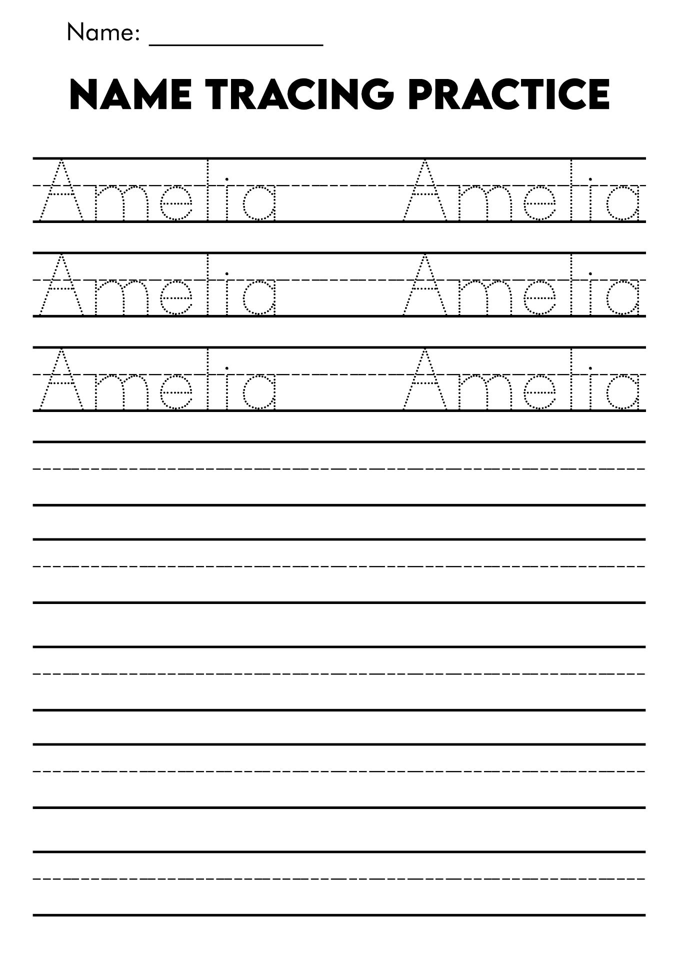 310 Free Editable And Printable Name Tracing Worksheets 