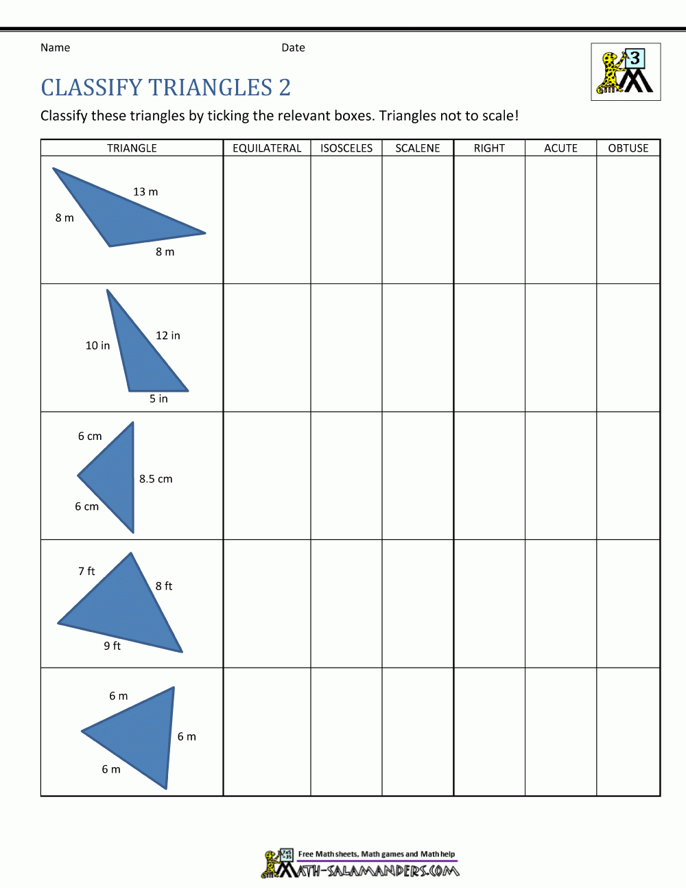 Math Worksheets Geometry
