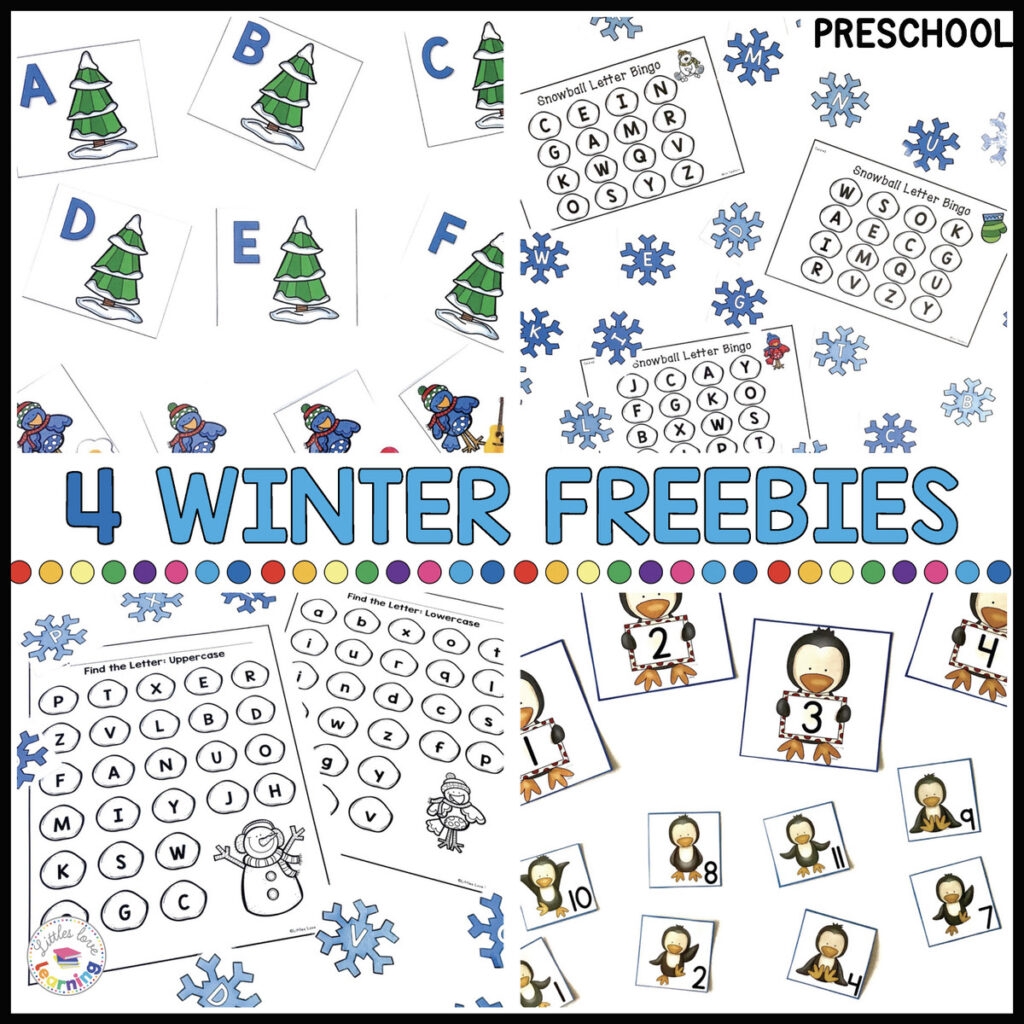 4 FREE Must Have Winter Printables For Preschool Math U0026 Literacy 