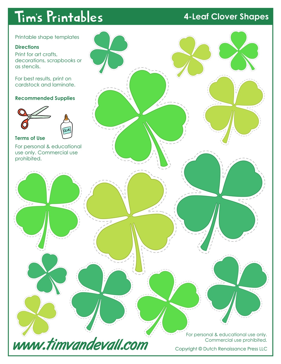 Lucky Clover Free Printable Worksheet