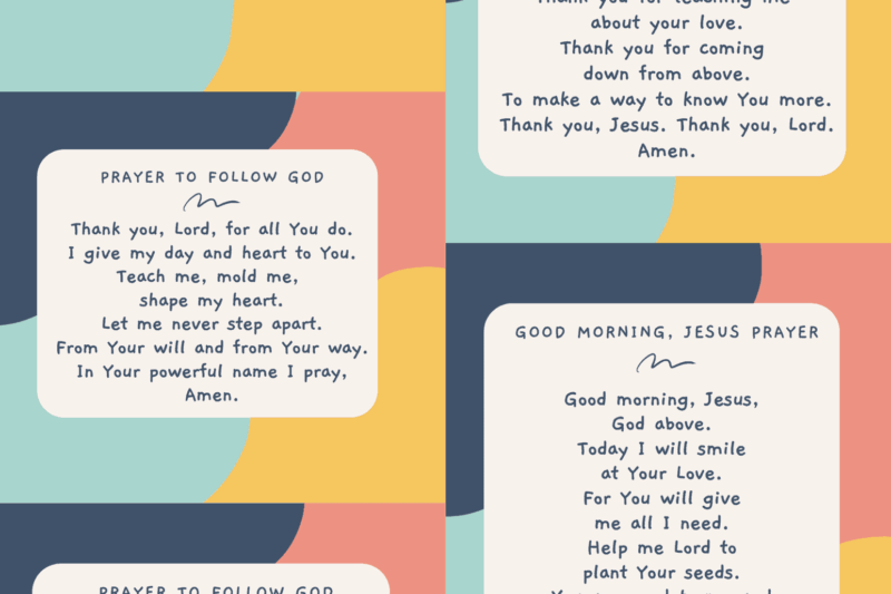 Printable Prayers Preschool
