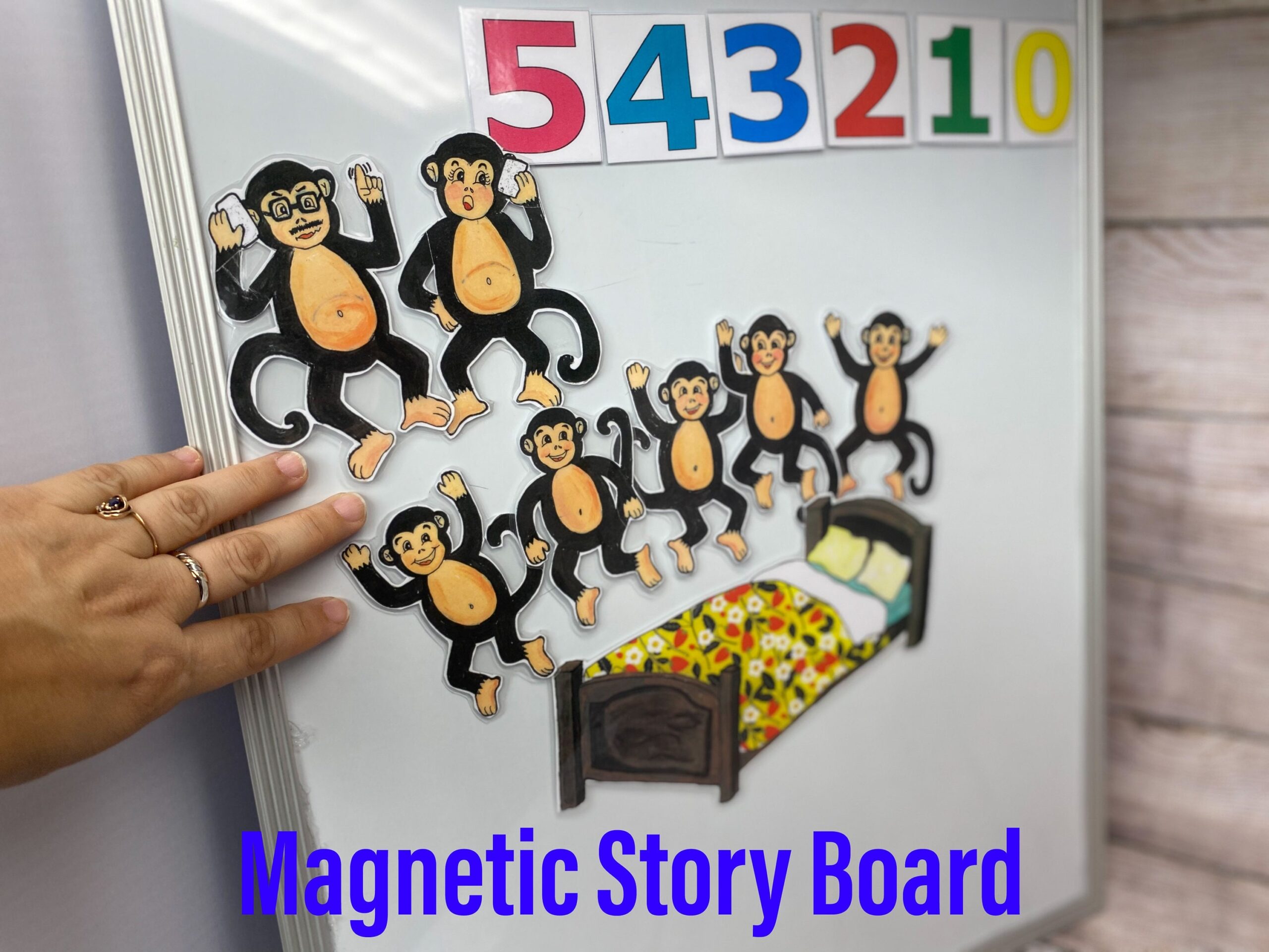 5 Little Monkeys Jumping On The Bed magnetic Story Board imagination Children preschool creative Play adventure song Etsy UK