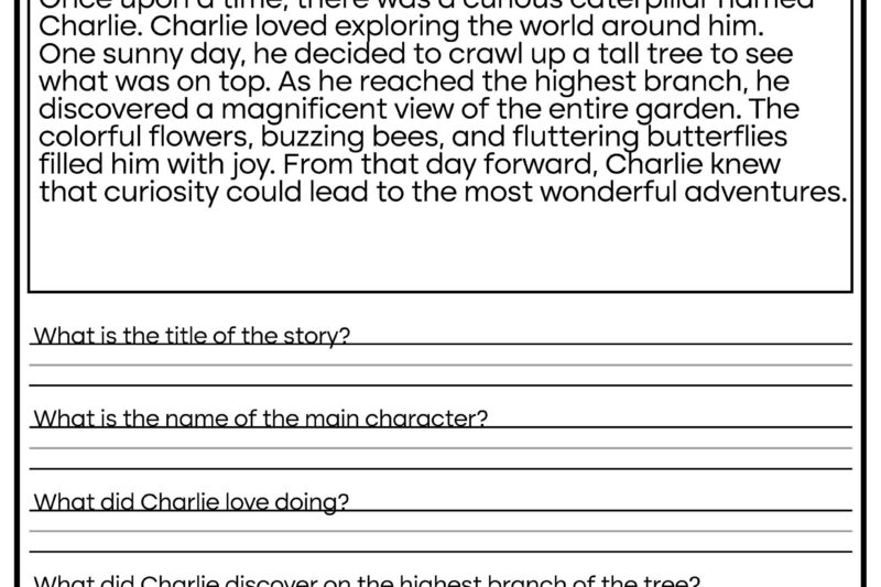 Reading Comprehension Worksheets Grade 5 Australia