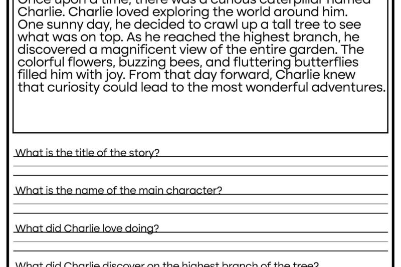 Grade 4 Reading Comprehension Free Worksheets
