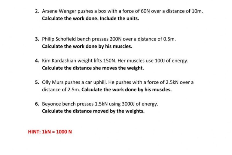 Free Printable Physics Worksheets