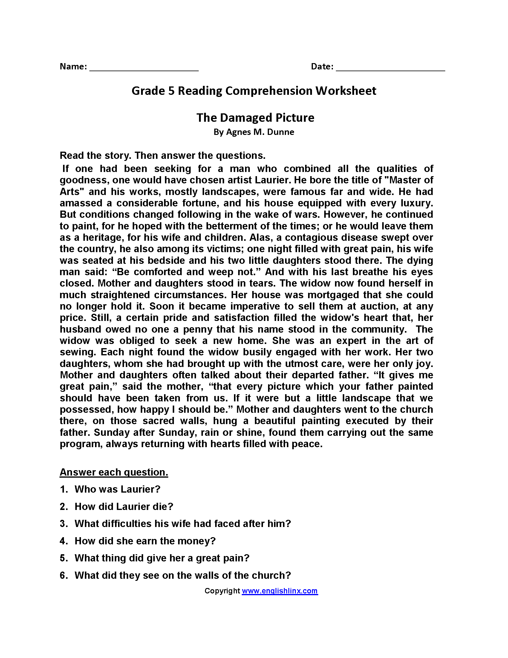 5th Grade Reading Comprehension Worksheets Worksheets Library 5th Grade Reading Comprehension Worksheets Worksheets Library