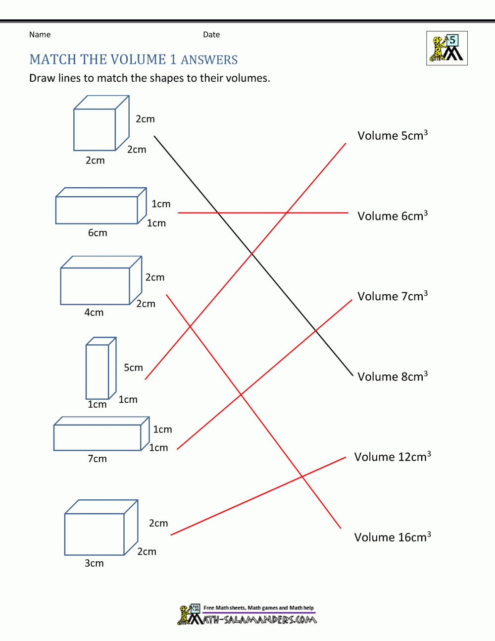 5th Grade Volume Worksheets