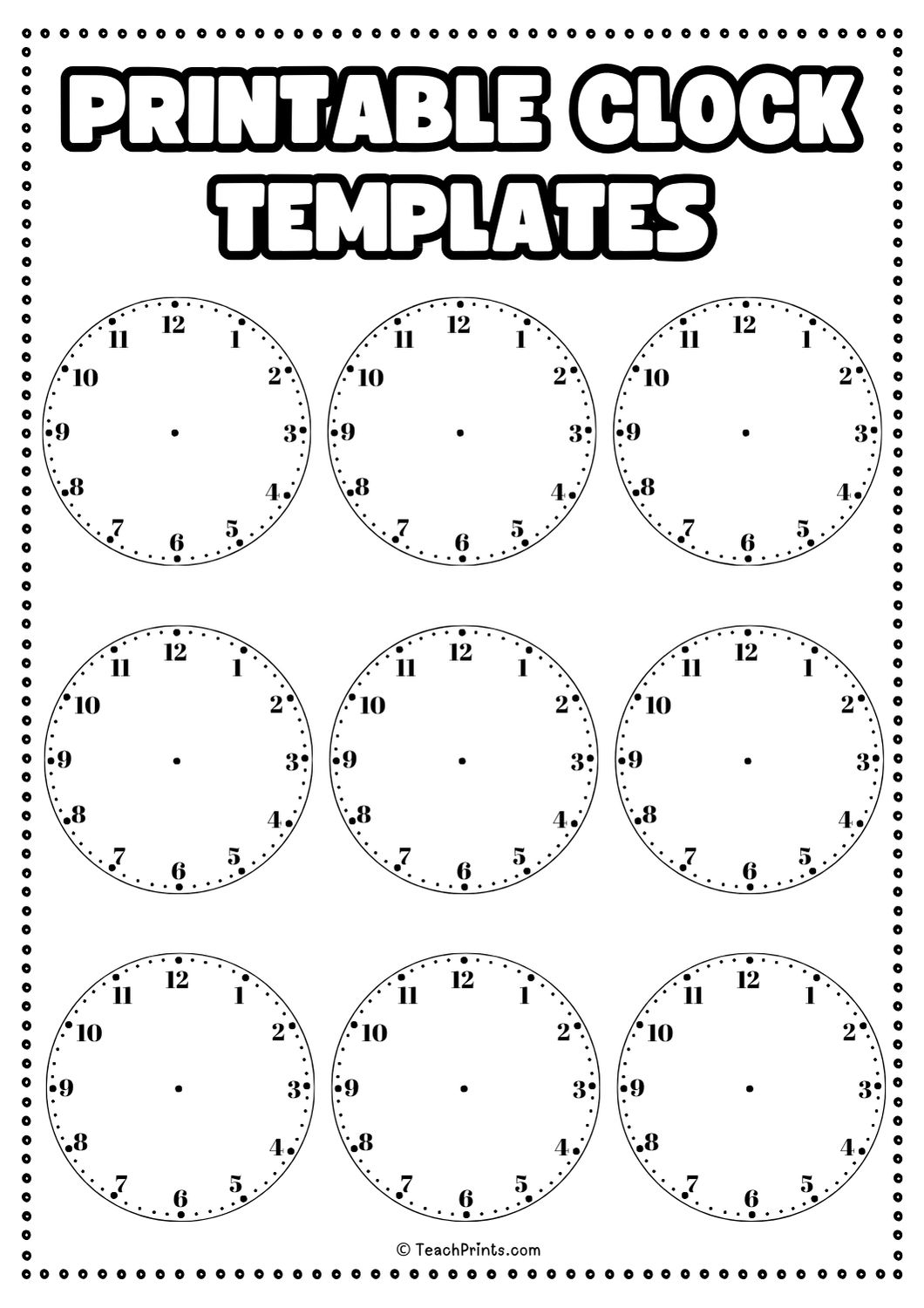 Types Of Clocks Free Printable Preschool