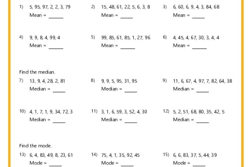 K12 Math Worksheets 6th Grade