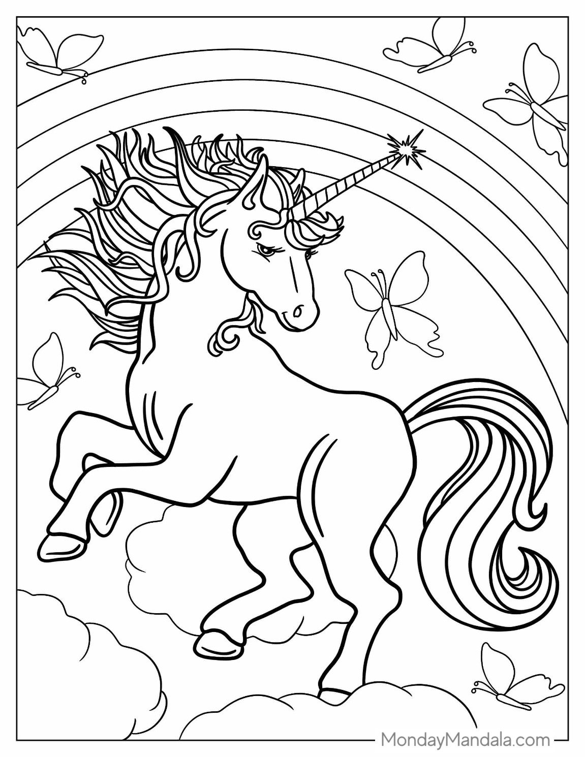 74 Unicorn Coloring Pages Free PDF Printables