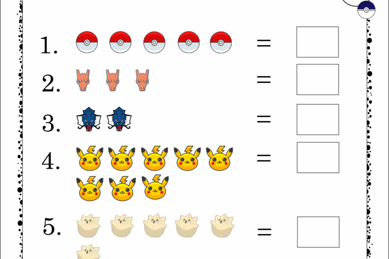 Free Printable Pokemon Worksheets