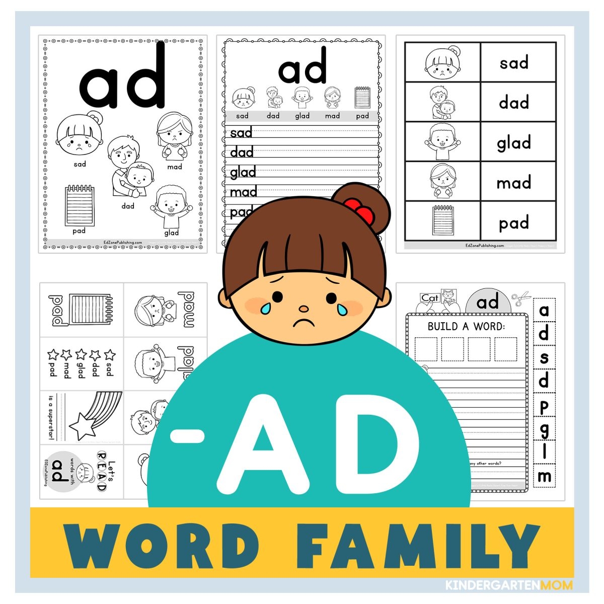 AD Word Family Worksheets Kindergarten Mom