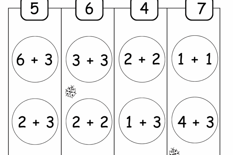 Math Facts Kindergarten Worksheets