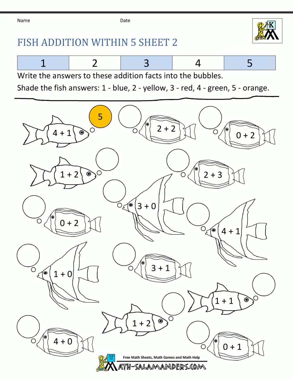 Addition Subtraction To 5 Worksheets For Kindergarten Worksheets Library