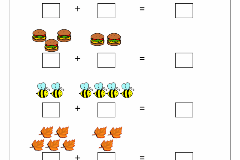 Simple Math Addition Worksheets For Kindergarten