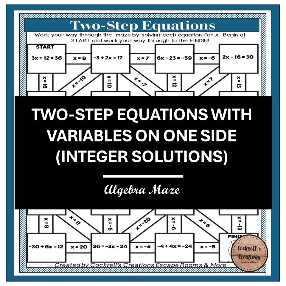 Two Step Equations Worksheet Maze Answers