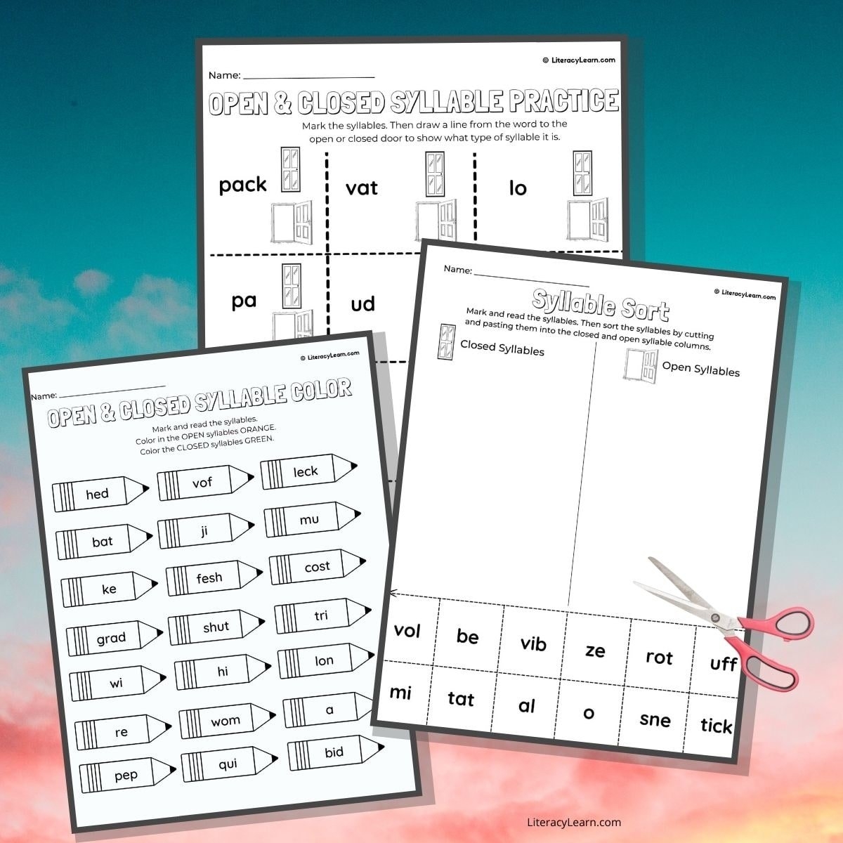 Free Printable Syllable Worksheets