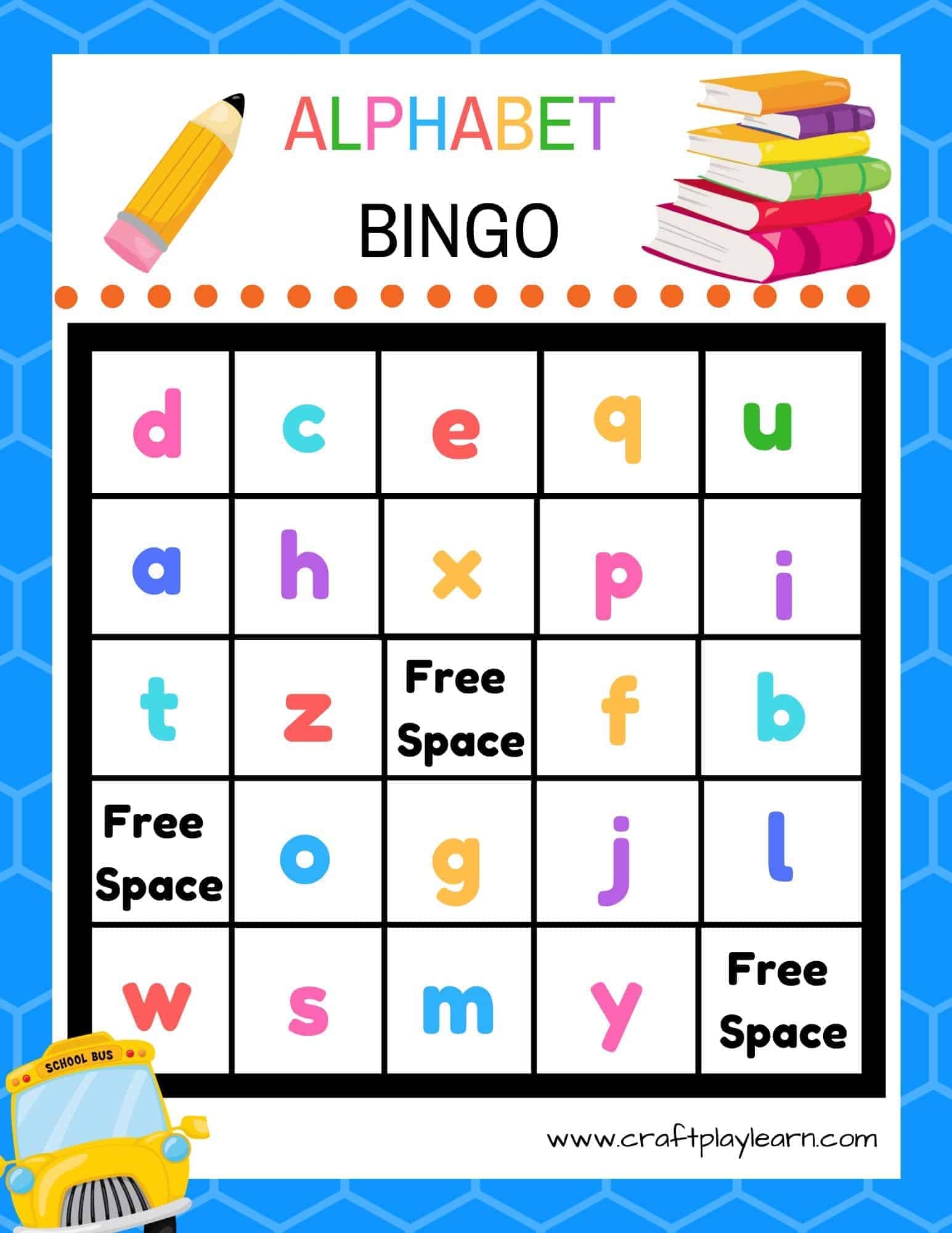 Preschool Bingo Game Free Printable