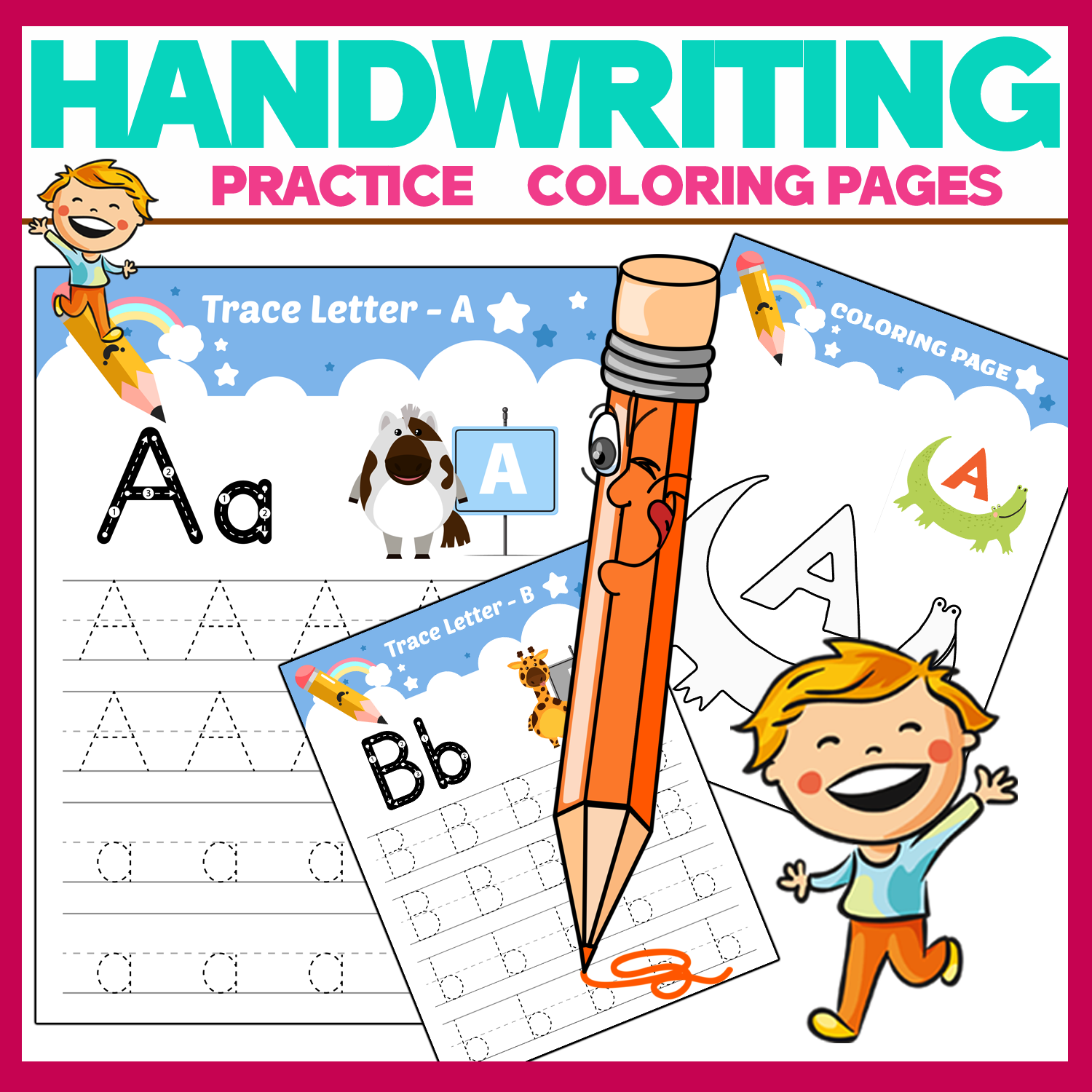 Alphabet Handwriting Practice Coloring Pages Print Worksheets Made By Teachers
