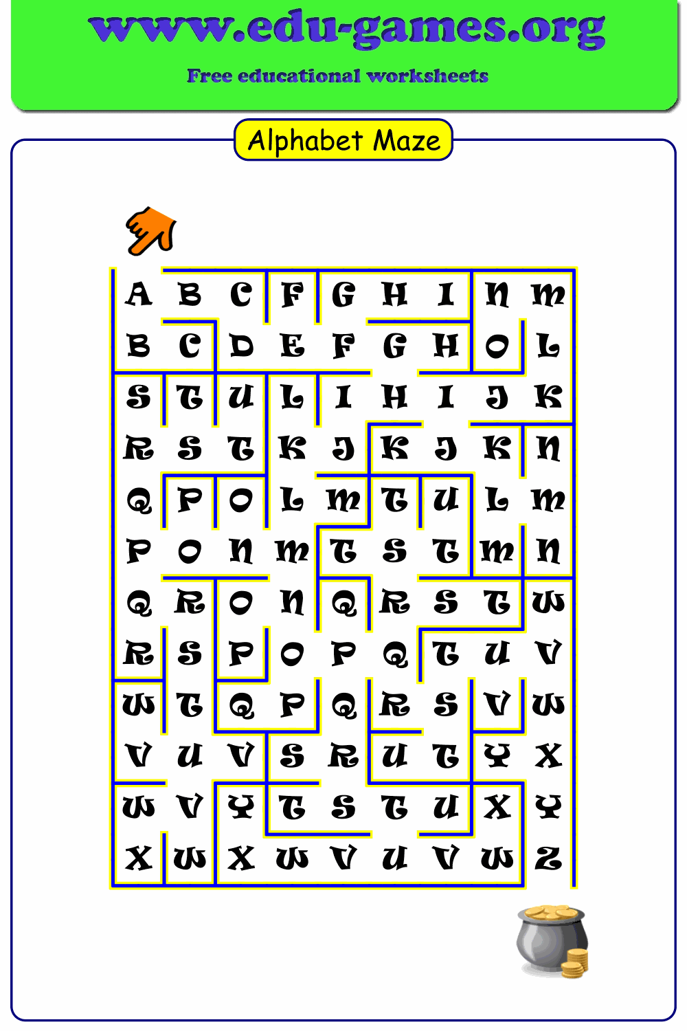 Alphabet Maze Generator Free Worksheets And Templates Worksheets Library