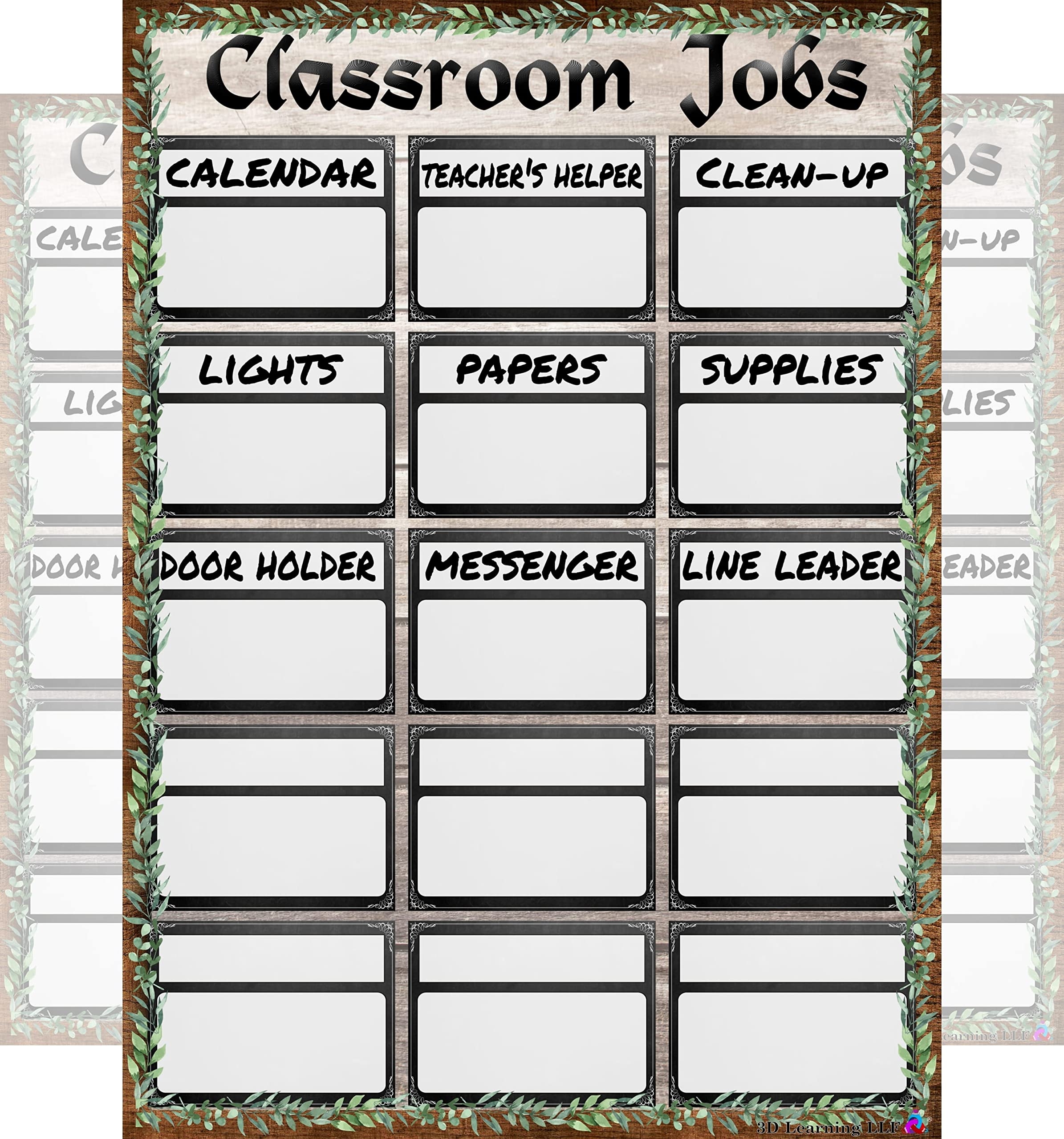 Amazon Farmhouse Class Jobs Chart Laminated 14x19 5 Classroom Posters And Decorations Back To School Supplies Teachers Posters For 