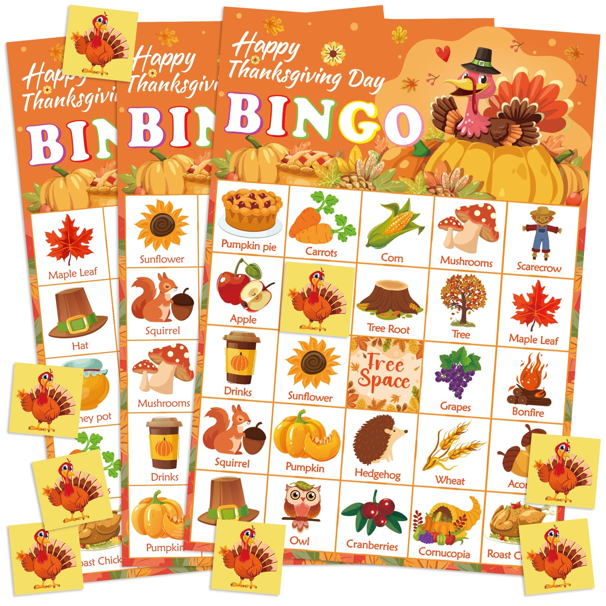 Amazon OHOME Thanksgiving Crafts For Kids Thanksgiving Bingo Cards 24 Players Thanksgiving Games Thanksgiving Gifts Party Favors For Kids 