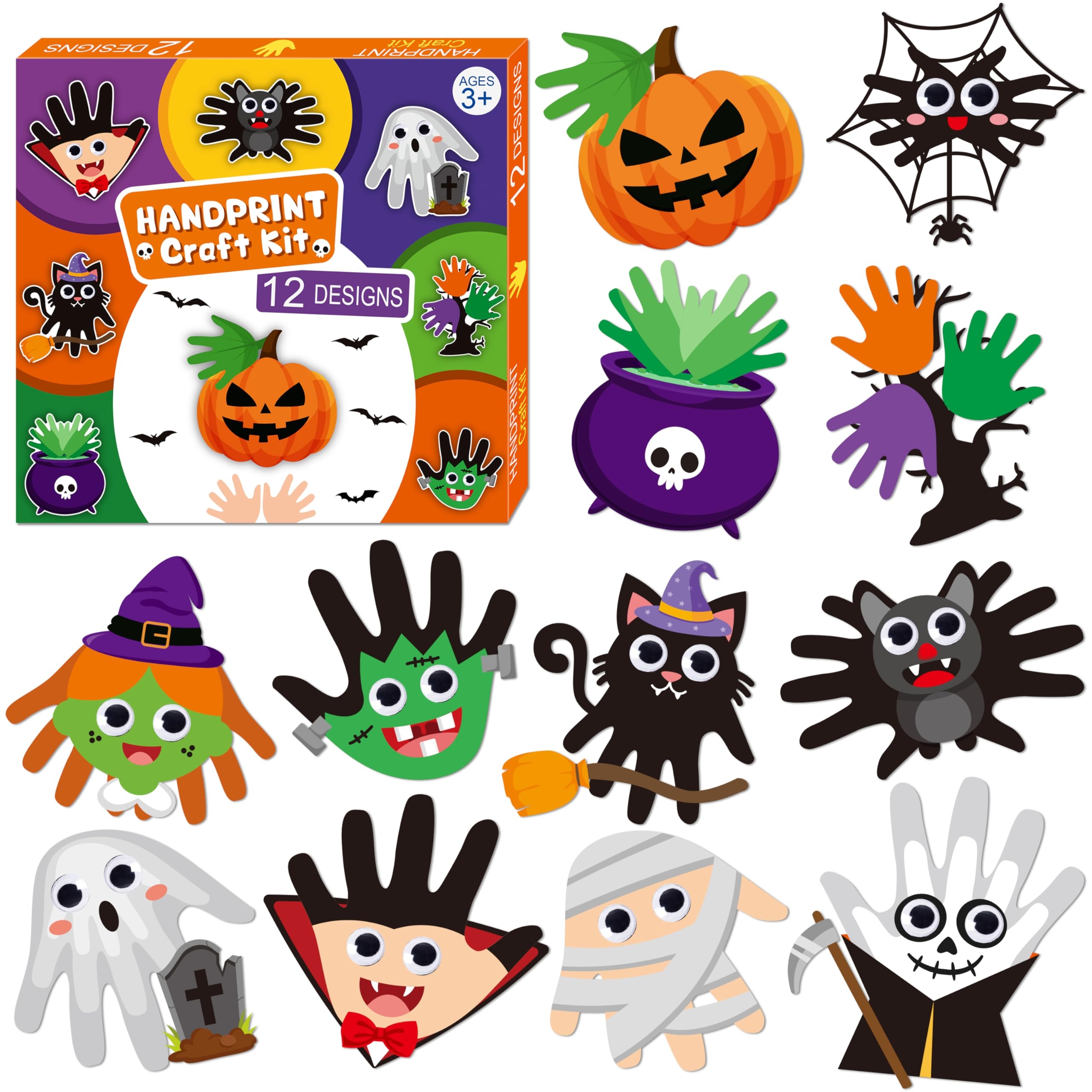 Amazon WATINC Halloween Handprint Art Craft Halloween Pumpkin Witches Zombie DIY Craft Kit Bats Spiders Themed Hand Print Arts Supplies Amazon WATINC Halloween Handprint Art Craft Halloween Pumpkin Witches Zombie DIY Craft Kit Bats Spiders Themed Hand Print Arts Supplies