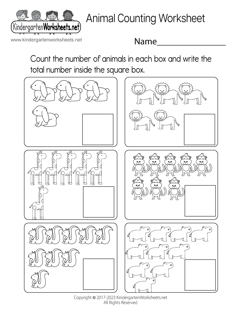 Kindergarten Counting Worksheets Free