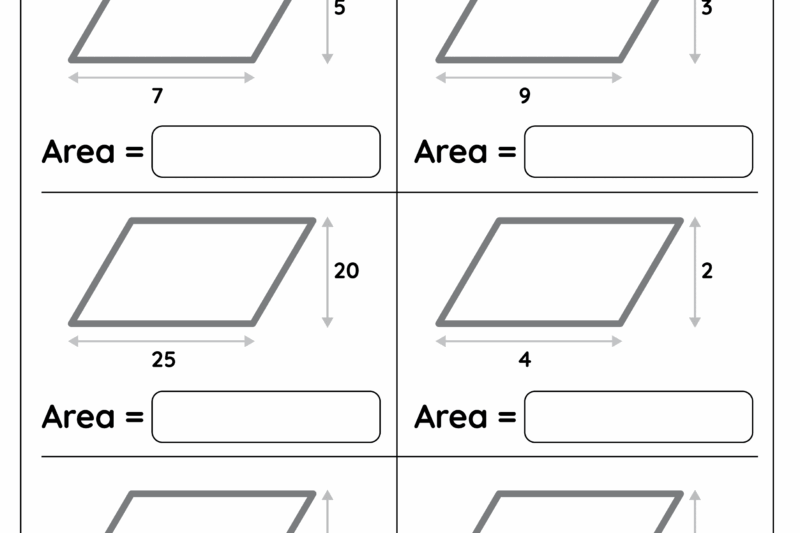 Free Printable Parallelogram Worksheets