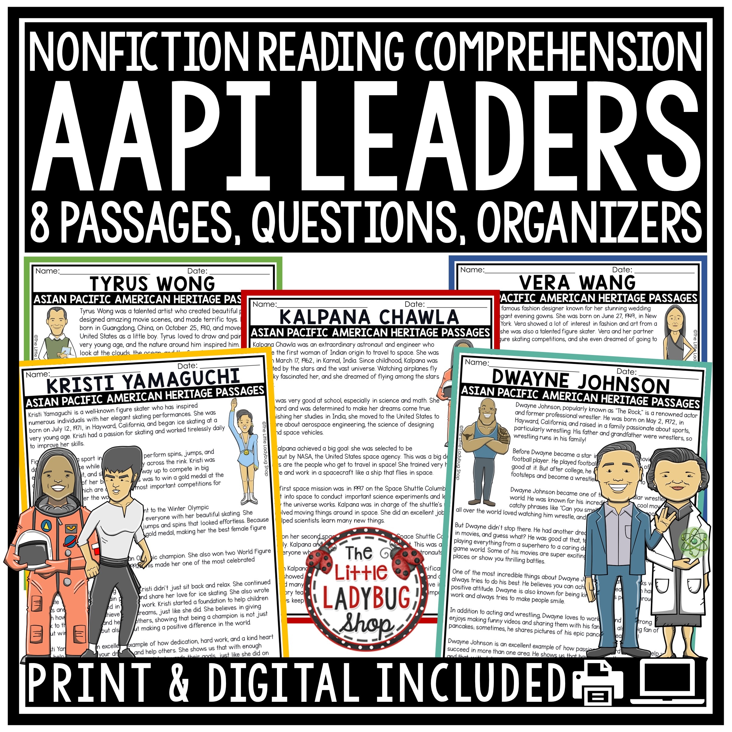 Asian American Pacific Islander Heritage Month Reading Passages The Little Ladybug Shop