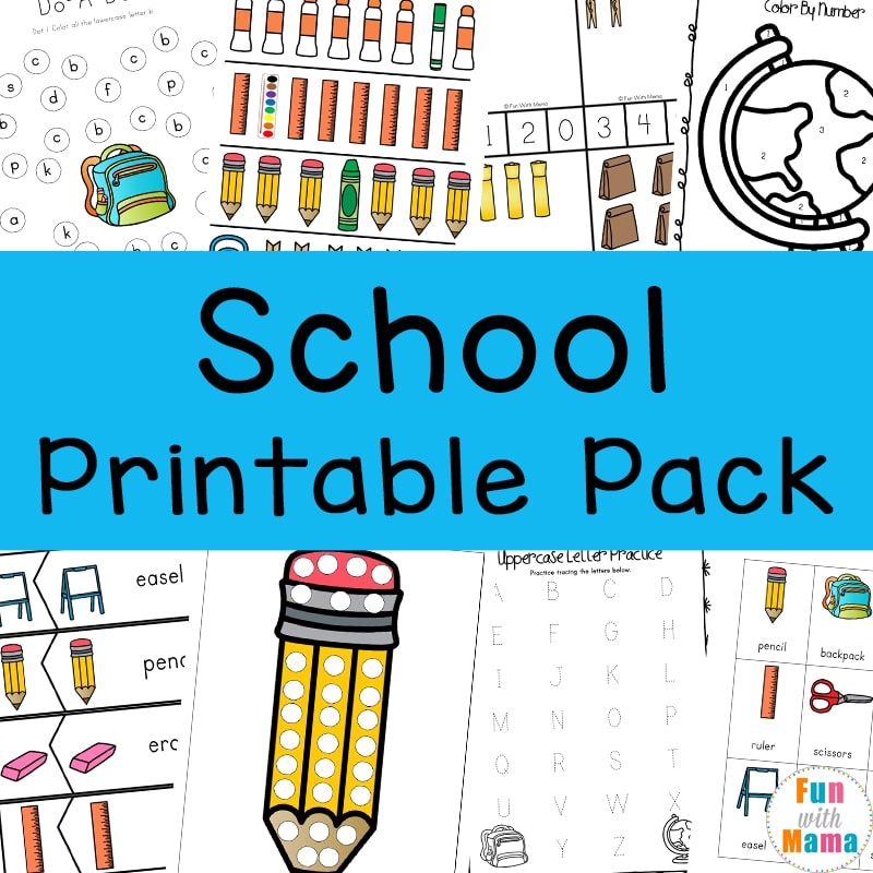 Back To School Activities Printable Pack Fun With Mama