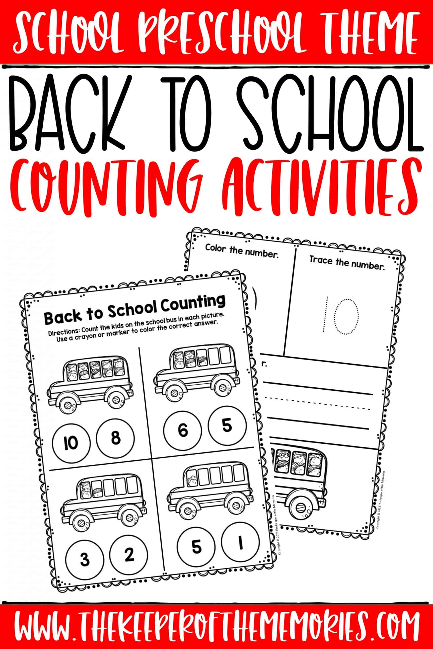 Back To School Counting Preschool Worksheets The Keeper Of The Memories Back To School Counting Preschool Worksheets The Keeper Of The Memories