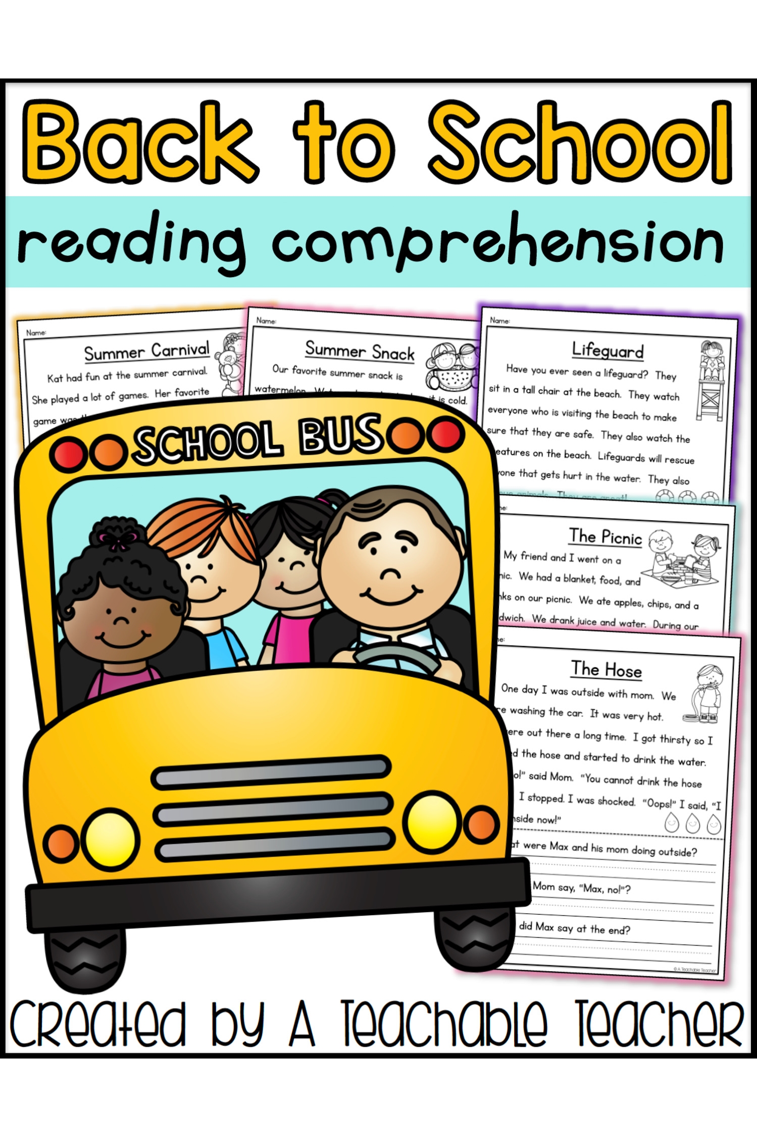 Back To School Reading Comprehension A Teachable Teacher