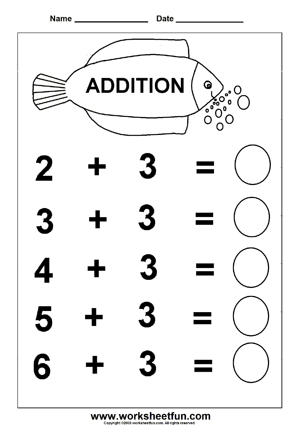 Preschool Addition Printables