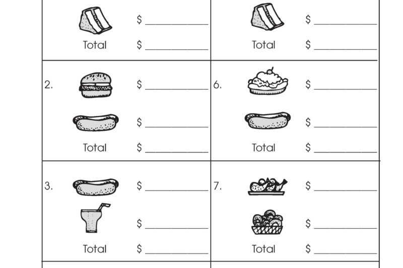 Menu Math Worksheets