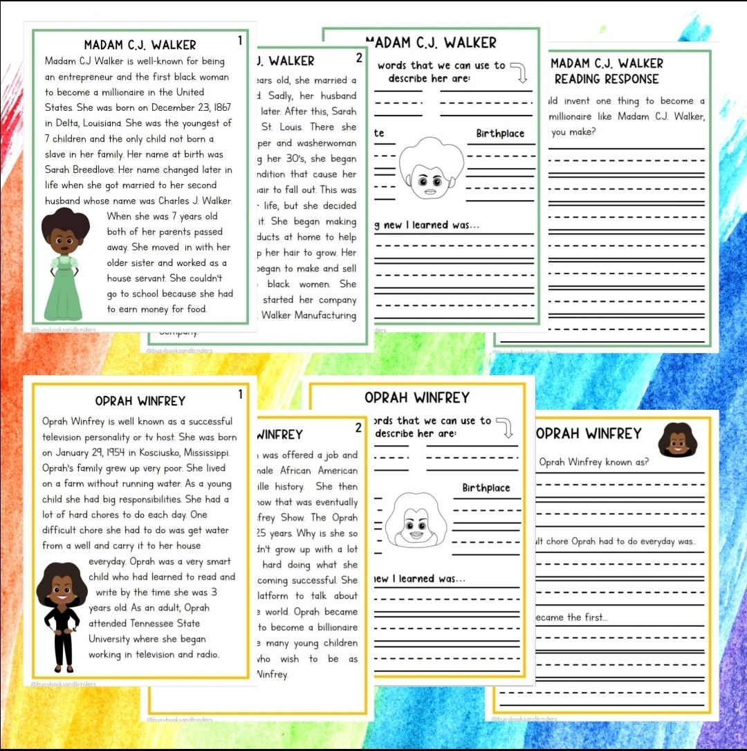 Black History Month Activities Black History Worksheets Reading