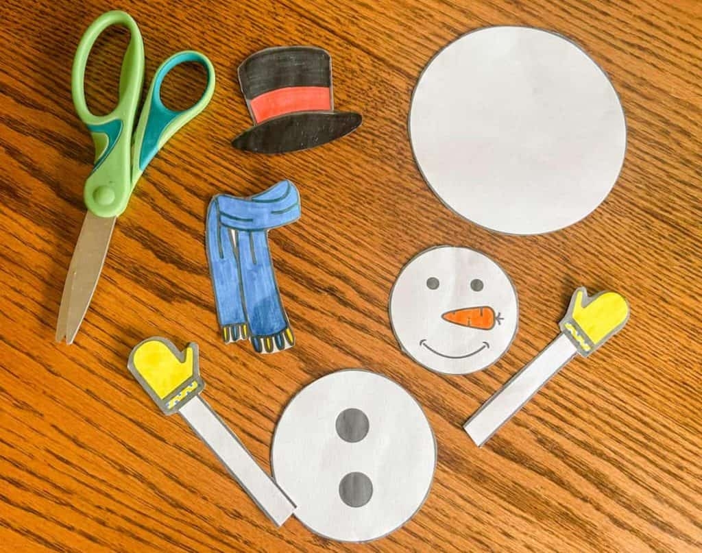Build A Snowman Craft With Free Printable Template Fox Farm Home