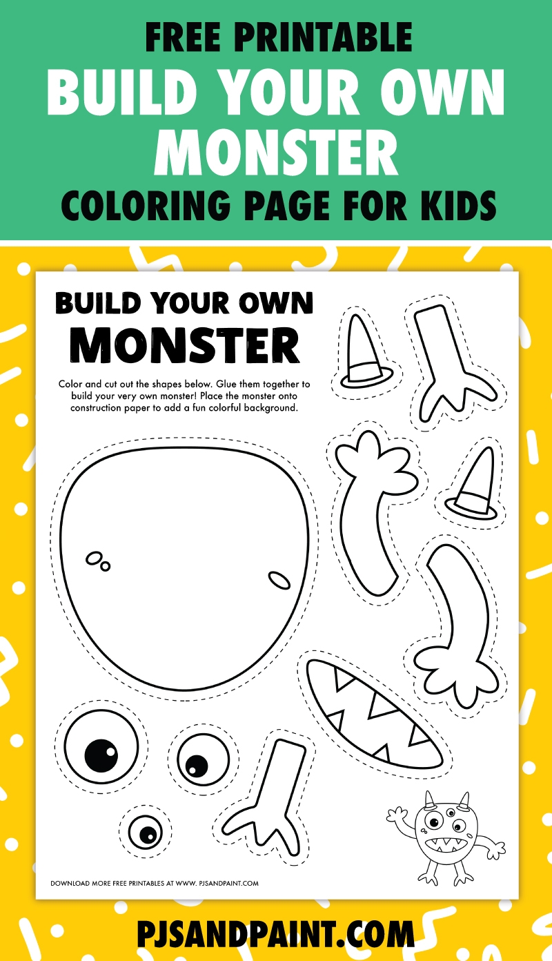 Build Your Own Monster Free Printable Coloring Page For Kids Worksheets Library