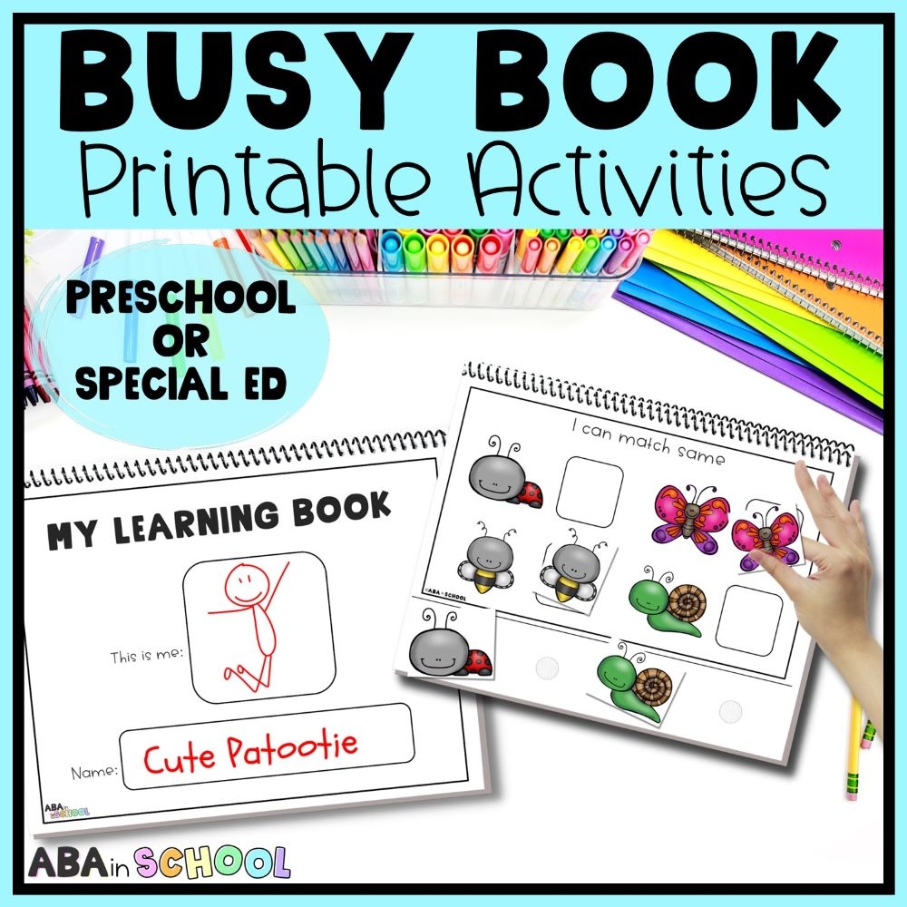 Busy Book Activities Early Learning Binder Pre K Preschool U0026 Special Education