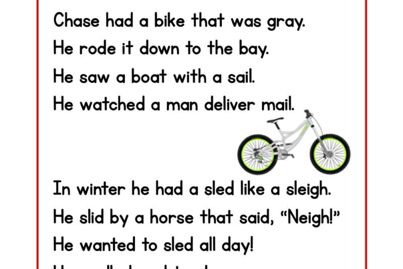 Long A Reading Comprehension Worksheets