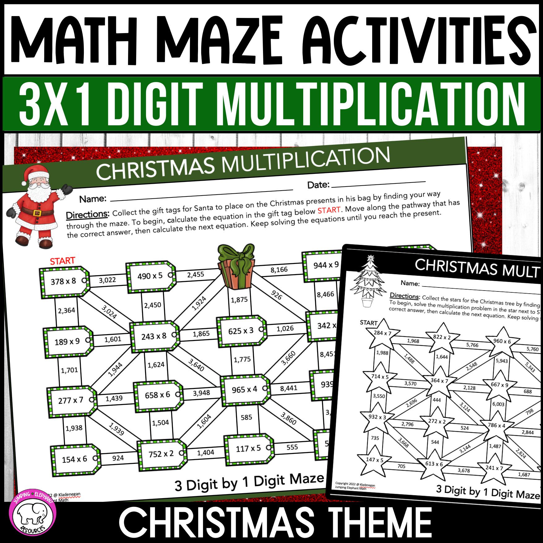 Christmas 3 Digit By 1 Digit Multiplication Math Maze Activties Made By Teachers Christmas 3 Digit By 1 Digit Multiplication Math Maze Activties Made By Teachers