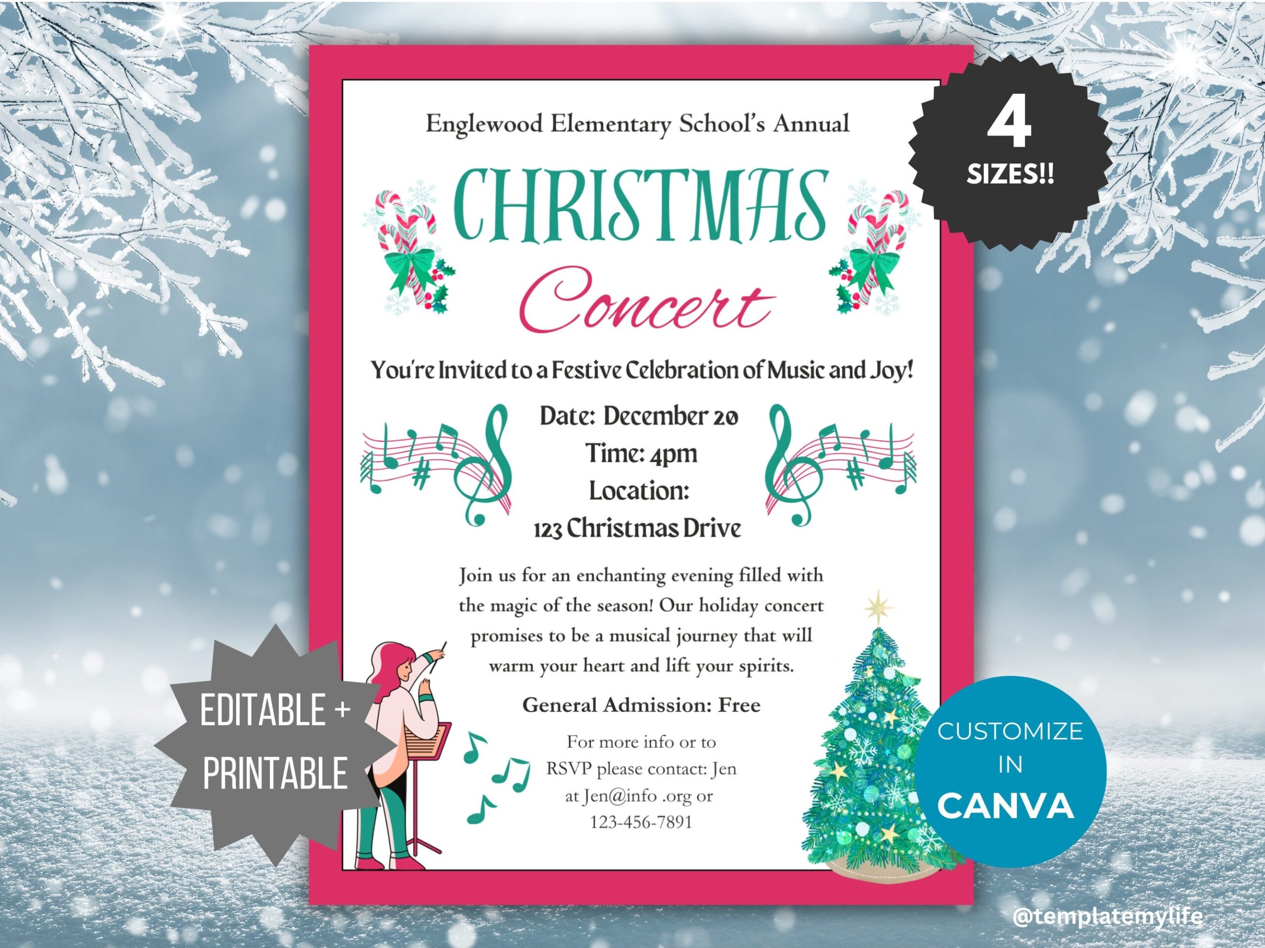 Christmas Concert Flyer Template PTO Christmas Recital Invitation Holiday Concert Poster School Event PTA Flyer Printable Holiday Invite Etsy Christmas Concert Flyer Template PTO Christmas Recital Invitation Holiday Concert Poster School Event PTA Flyer Printable Holiday Invite Etsy