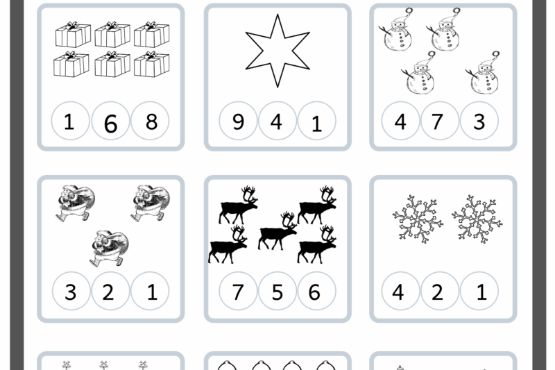 Preschool Christmas Math Printables