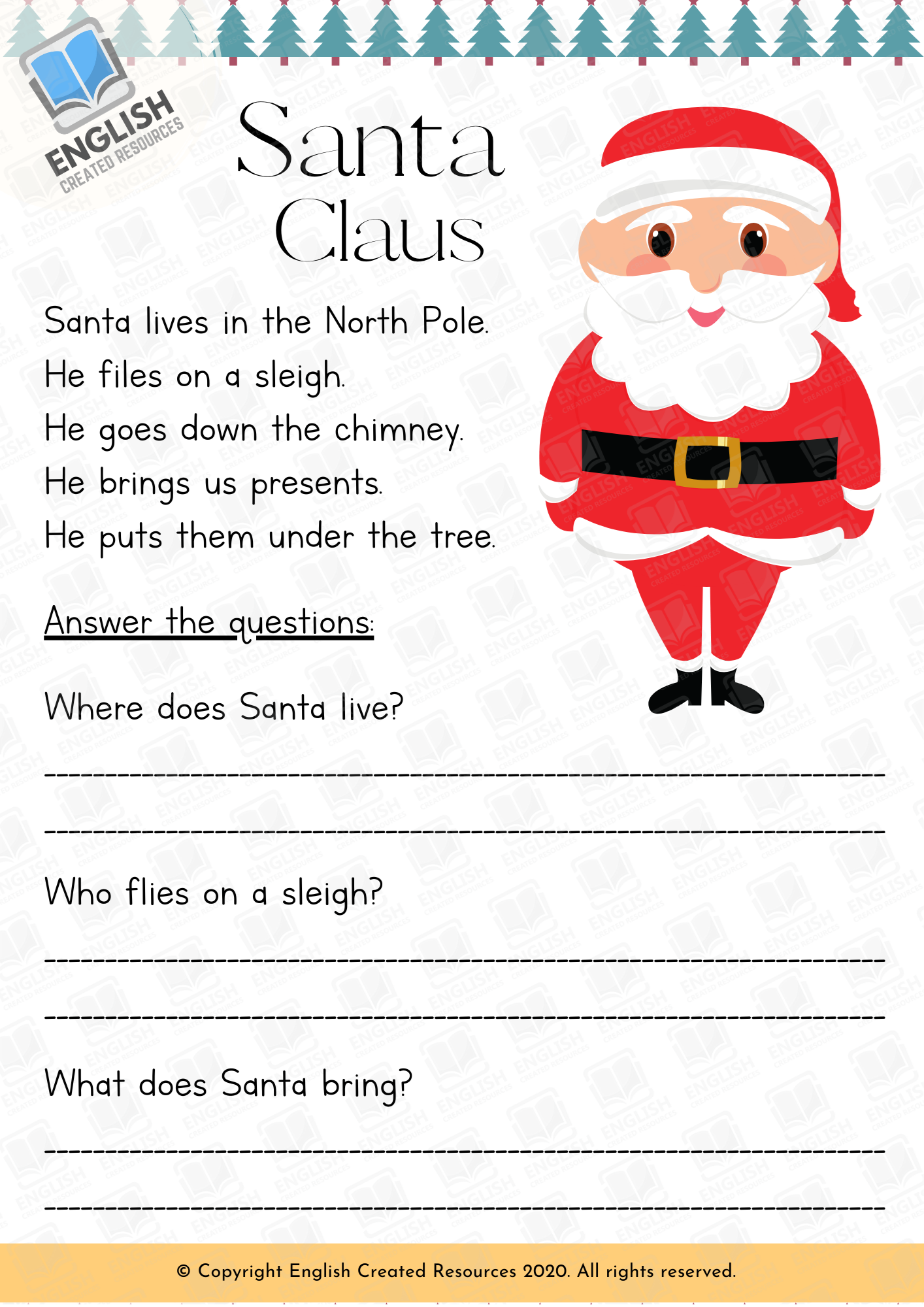 Christmas Reading Comprehension Grade 1 English Created Christmas Reading Comprehension Grade 1 English Created